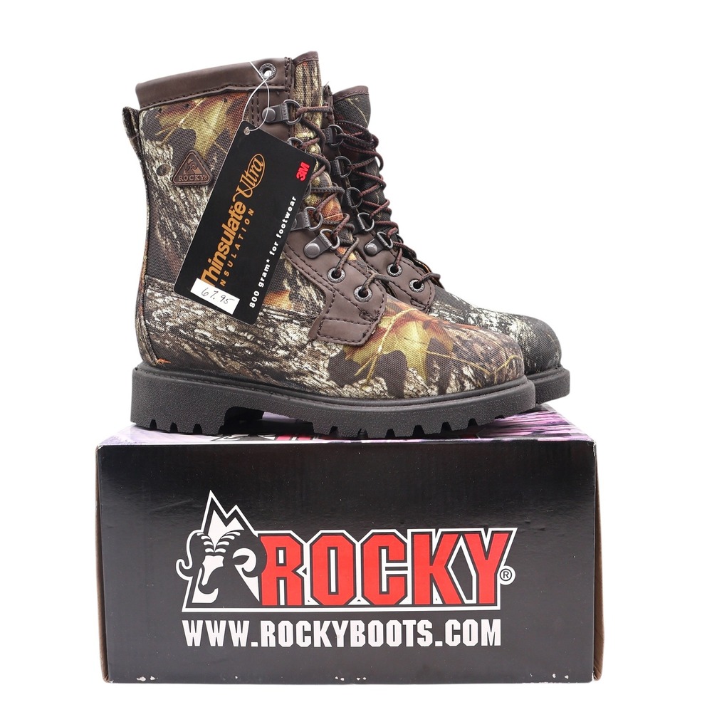 Rocky BearClaw Hunting Boots Youth 1W Camo Waterproof 800g Thinsulate FQ0003510